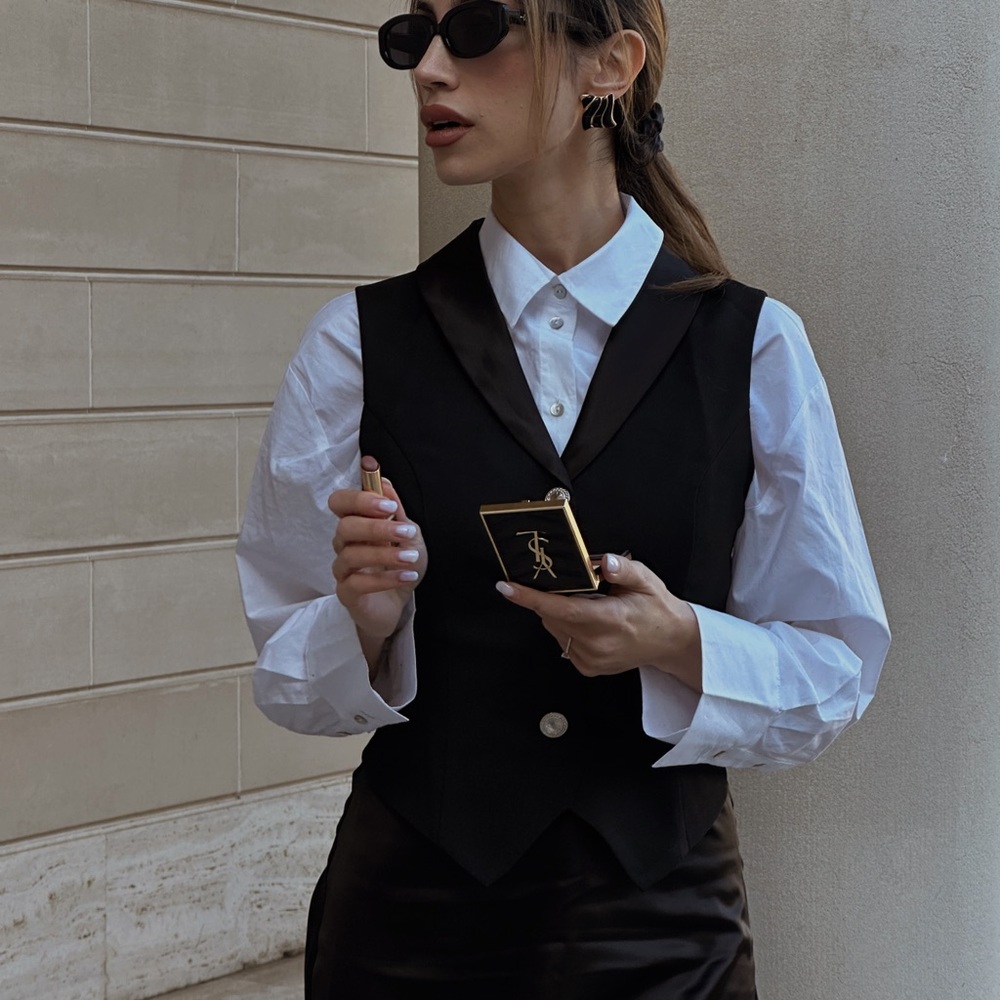 Old Money Black Vest Dress